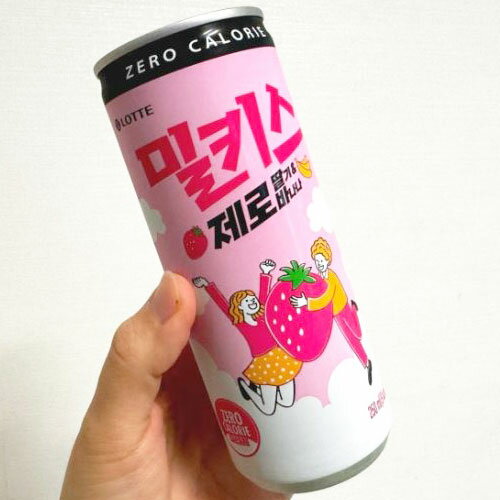 LOTTE ミルキス ZERO イチゴ＆バナナ 250ml×1缶 ロッテ 乳性炭酸飲料 韓国飲料 韓国食品