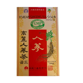 【当店おすすめ】高麗人参茶GOLD・粉末状(3g×100包・紙箱) 粉末茶 健康茶 伝統茶 韓国お茶 韓国飲み物 【楽ギフ_包装】【楽ギフ_のし】 スーパーセール ポイントアップ祭