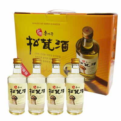 楽天八道韓国食品『ソルレウォン』自然産松茸酒（300ml×4本） 松茸酒 伝統酒 健康酒 韓国お酒 セット ギフトマラソン ポイントアップ祭　スーパーセール