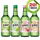 楽天八道韓国食品【まとめ買いがお得★1個当り319円】『ロッテ』スナリ 焼酎 1BOX=360ml×20本・12％ フレーバー焼酎アップル グレープ ピーチ ヨーグルト韓国お酒 韓国焼酎 韓国酒 韓国食品マラソン ポイントアップ祭