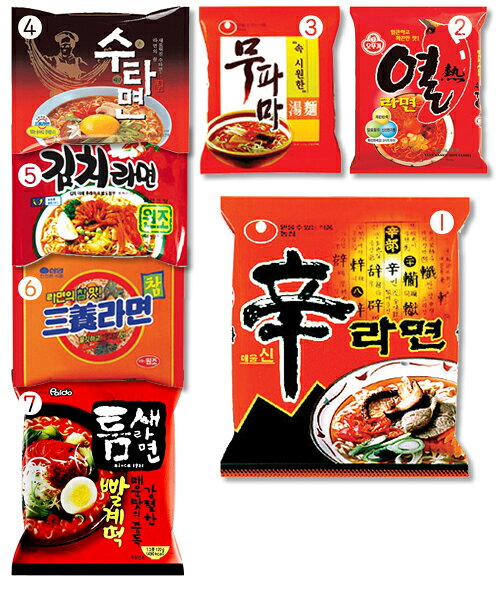 【72時間限定★ポイント10倍】辛いラーメン7種類x2個=14個入りパック[ラーメンセット][韓国ラーメン][インスタントラーメン][韓国料理][非常食][韓国食品]【10P05Apr14M】