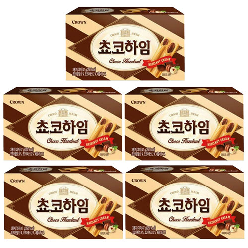Snacks - クラウン チョコハイム 47g(3個入)×5個セットCROWN 送料無料 チョコクッキー 韓国お菓子 韓国食品