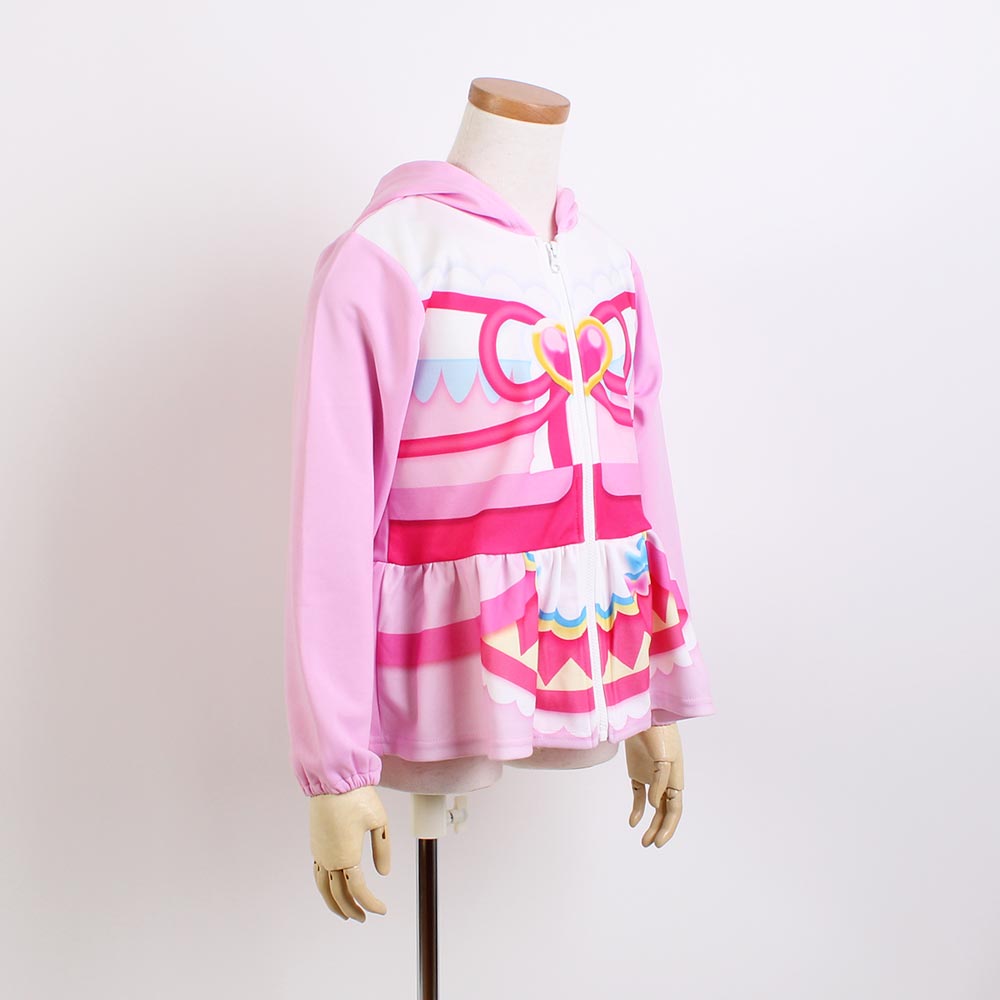 デリシャスパーティ プリキュア キュアプレシャス なりきり パーカー コスチューム 女の子 子ども キッズ 服 長袖 トップス ジップアップ ファスナー 女の子 子供服 キッズ 110cm 120cm 秋冬 ピンク ガールズ 女児 コスプレ ヒーロー キャラクター