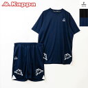 Kappa(カッパ) メンズスポーツ用半袖Tシャツ&ハーフパンツセット 上下セット 2点セット トレーニングウェア TEEシャツ 短パン ハーフパンツ 紫外線対...