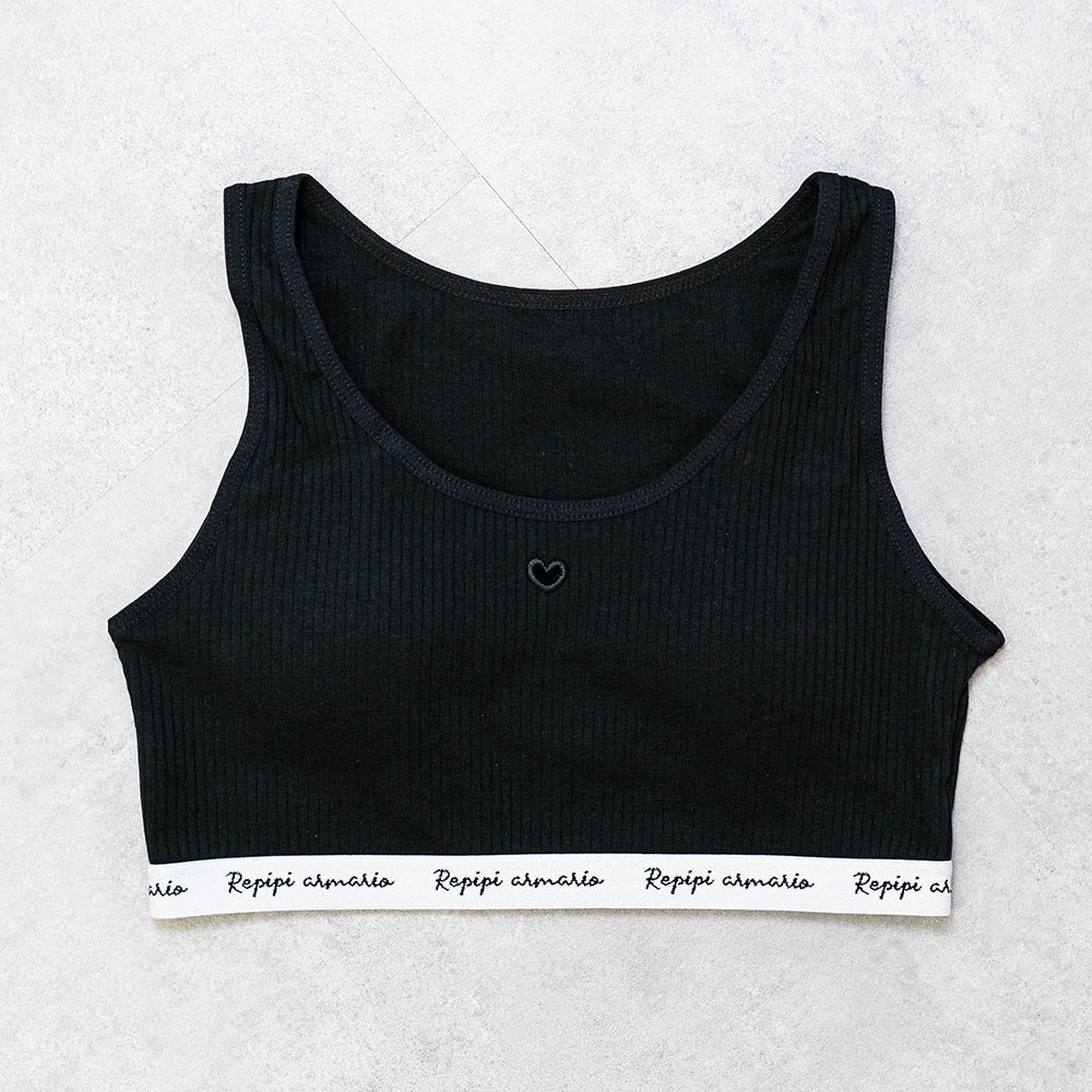 repipi armario(レピピアルマリオ) 女児ベア天竺ハーフトップ＆ショーツ上下セット 下着 インナー ブラ スポーツブラ スポブラ パンツ キッズ ジュニア 女の子 子供 ガールズ 子供 中学生 小学生 修学旅行 お泊り 合宿 林間学校【202503】 2