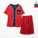 広島東洋カープ メンズTシャツ&ハーフパンツ上下セット トップス TEEシャツ Tシャツ 半袖 ボトムス ハーフパンツ 短パン パジャマ 寝巻 セットアイテム 刺繍 プリント ロゴ 夏服 紳士 メンズ 男性 大人用 プロ野球 NPB【202506】