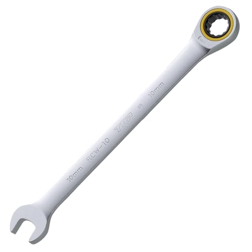 トップ工業 (TOP) ラチェットコンビ 対辺10mm 本締め可 送り角度5° ギアレンチ RCW-10