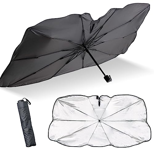 コモライフ 車用サンシェード(フロントアンブレラ) 小 サンシェード カーシェード 自動車用日傘 車 フロント 車用 パラソル 日除け 傘型サン