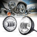 VOSICKY(ボスキー) ハーレーダビッドソン オートバイク 汎用 改装 用 LED フォグランプ 補助ライト 4.5インチ DC 12V/2
