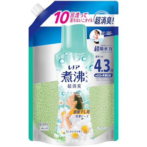 レノア 煮沸レベル超消臭 抗菌ビーズ 部屋干し 花とおひさまの香り 詰め替え 1810mL [大容量]