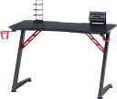 不二貿易 ゲーミングデスク パソコンデスク 幅105cm 奥行60cm 高さ70cm レッド スチール レイズ 18572