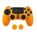 ZOMTOP PS4コントローラー用シリコンカバー スキン ケース 保護カバー 耐衝撃(オレンジ)