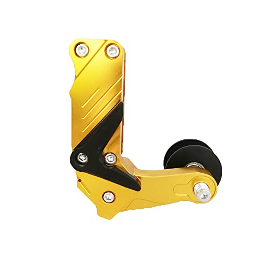 ZSADZS オートバイのチェーンレギュレータに耐える普遍的なオートバイのチェーンテンショナーCNCのアルミ合金 (ゴールド)