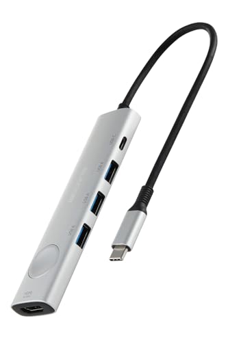 エレコム USB-C ハブ ドッキングステーション 6in1 PD対応 100W HDMI 4K60Hz 高速データ転送 5Gbps 画面オンオ