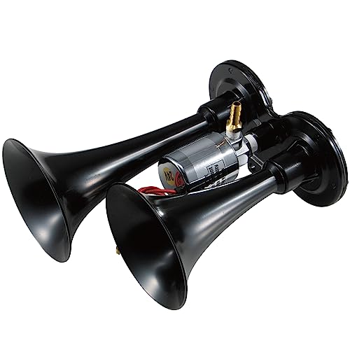 ジェットイノウエ(JET INOUE) DC24V ミニヤンキーホーン 低電流タイプ 長さ200mm トラックホーン ブラック 505565