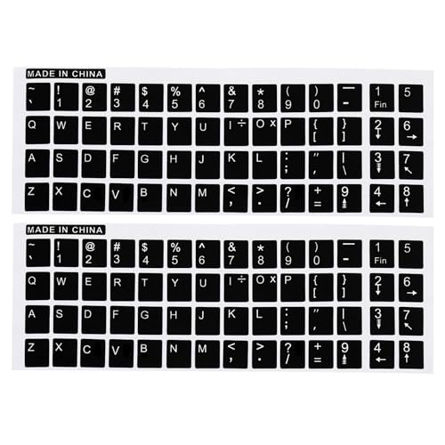 PATIKIL 英語キーボードステッカー 2個 ユニバーサル キーボード交換用カバー スムーズ ノート デスクトップコンピューター用 ブラックバ