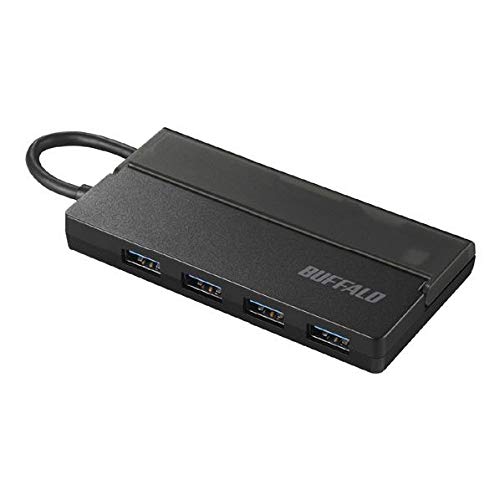 BSH4U130C1BK 「コネクター&ケーブル収納」 Type-C接続 USBハブ 4ポート