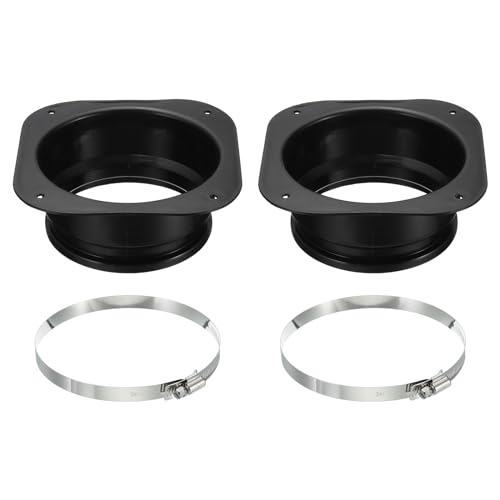 PATIKIL 127 mm ダクトコネクタフランジ 2個 乾燥機通気壁プレート 正方形-丸型ストレート ダクトクラ..