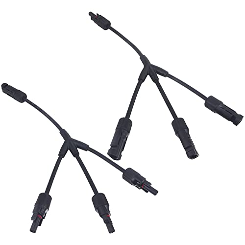 Leehitech ソーラー延長ケーブル ソーラーパネル 分岐コネクター Y字型1 to 3 (M/FFF+ F/MMM) ソーラー..