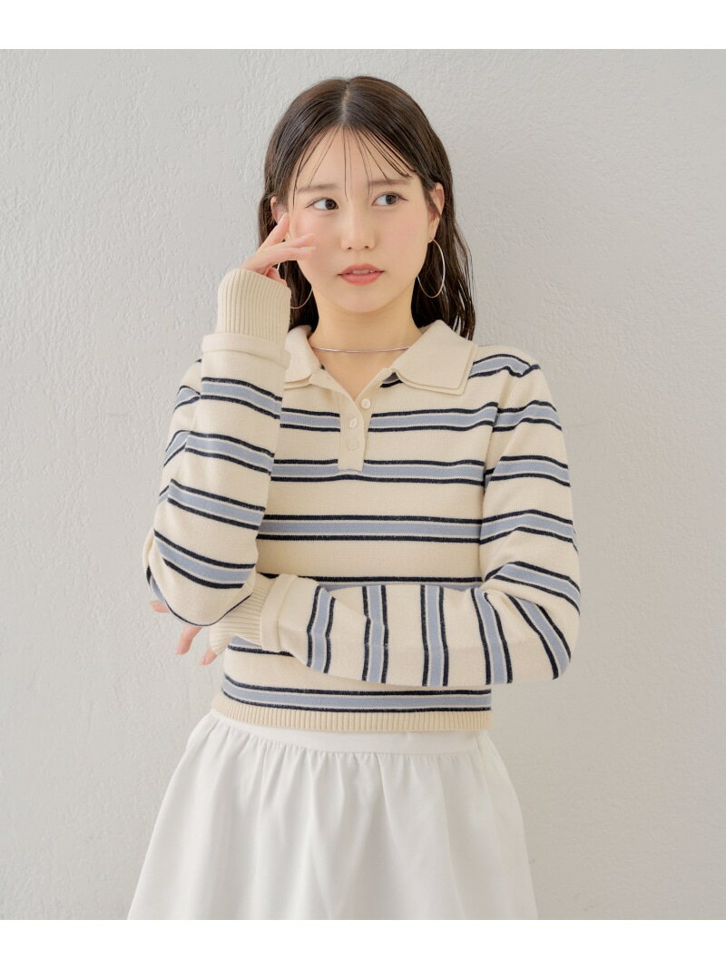【SALE／50%OFF】【Chico】ダブルカラーニットポロ PAL GROUP OUTLET パル グループ アウトレット トップス ニット ホワイト【RBA_E】[Rakuten Fashion]のサムネイル