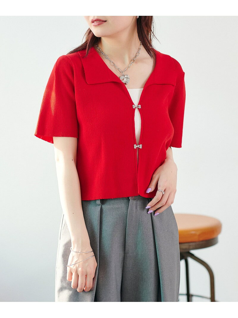樂天商城 - 【SALE／81%OFF】【Kastane】ダメージポロホックニット PAL GROUP OUTLET パル グループ アウトレット トップス カーディガン レッド【RBA_E】[Rakuten Fashion]