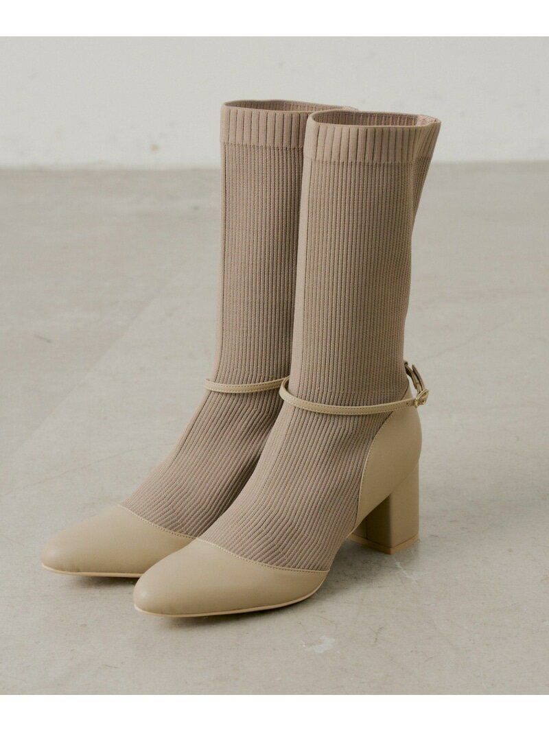 樂天商城 - 【SALE／91%OFF】【Chico】ソックスヒールブーツ PAL GROUP OUTLET パル グループ アウトレット シューズ・靴 ブーツ ブラック ベージュ【RBA_E】[Rakuten Fashion]
