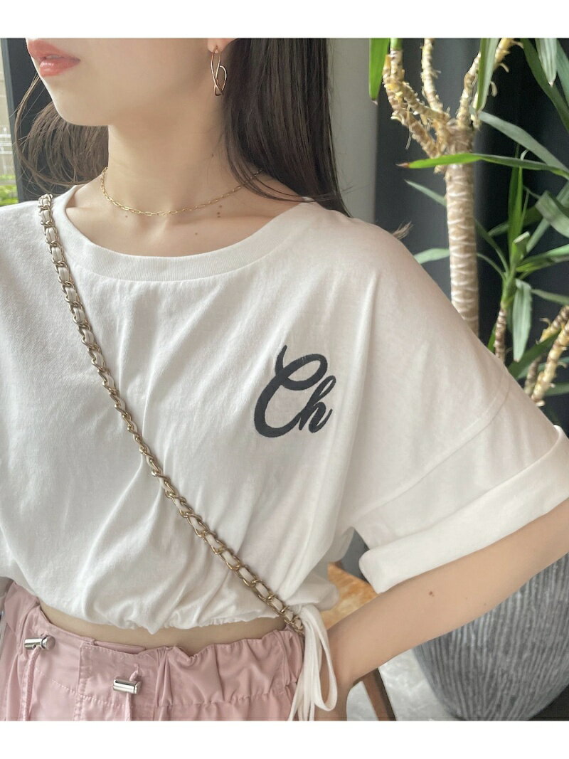 【SALE／53%OFF】【Chico】クロップドサイドリボンロゴTシャツ PAL GROUP OUTLET パル グループ アウトレット トップス カットソー・Tシャツ ホワイト【RBA_E】[Rakuten Fashion]のサムネイル