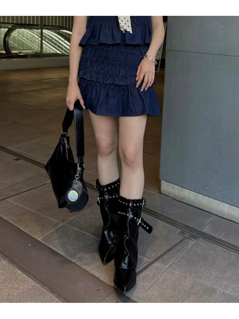 【SALE／84%OFF】【mline】シャーリングミニスカ PAL GROUP OUTLET パル グループ アウトレット スカート ミニスカート ブルー【RBA_E】[Rakuten Fashion] palgroupoutlet-10029421 PAL GROUP OUTLET パッケージ画像