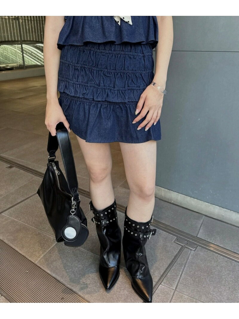 【SALE／84%OFF】【mline】シャーリングミニスカ PAL GROUP OUTLET パル グループ アウトレット スカート ミニスカート ブルー【RBA_E】[Rakuten Fashion] palgroupoutlet-10029421 PAL GROUP OUTLET サンプル画像2