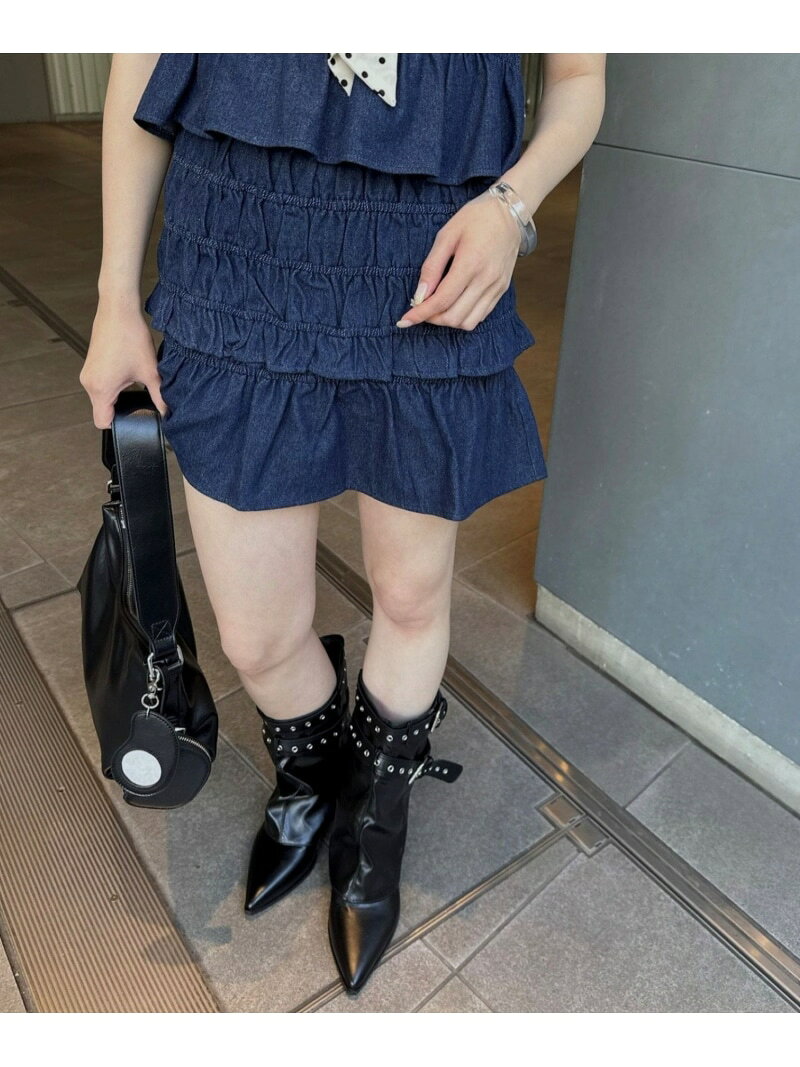 【SALE／84%OFF】【mline】シャーリングミニスカ PAL GROUP OUTLET パル グループ アウトレット スカート ミニスカート ブルー【RBA_E】[Rakuten Fashion] palgroupoutlet-10029421 PAL GROUP OUTLET サンプル画像3