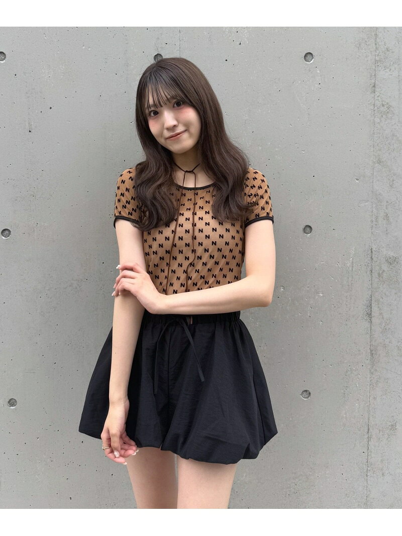 樂天商城 - 【SALE／79%OFF】【mline】半袖プリントチュールトップス PAL GROUP OUTLET パル グループ アウトレット トップス カットソー・Tシャツ ベージュ ブラック【RBA_E】[Rakuten Fashion]