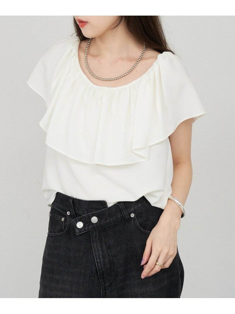 樂天商城 - 【SALE／74%OFF】【SHENERY】フリルノースリーブブラウス PAL GROUP OUTLET パル グループ アウトレット トップス シャツ・ブラウス ブラウン ホワイト レッド【RBA_E】【送料無料】[Rakuten Fashion]