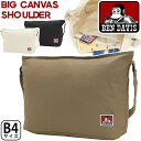 ベンデイビス ショルダーバッグ BEN DAVIS メンズ レディース 大容量 BIG CANVAS SHOULDER キャンバスショルダー キャンバスバッグ 斜め掛け 肩掛け かばん 通学 ストリート カジュアル おしゃれ 軽量 コットン 学生 男女兼用 A4 B4 大きめ BDW-8341