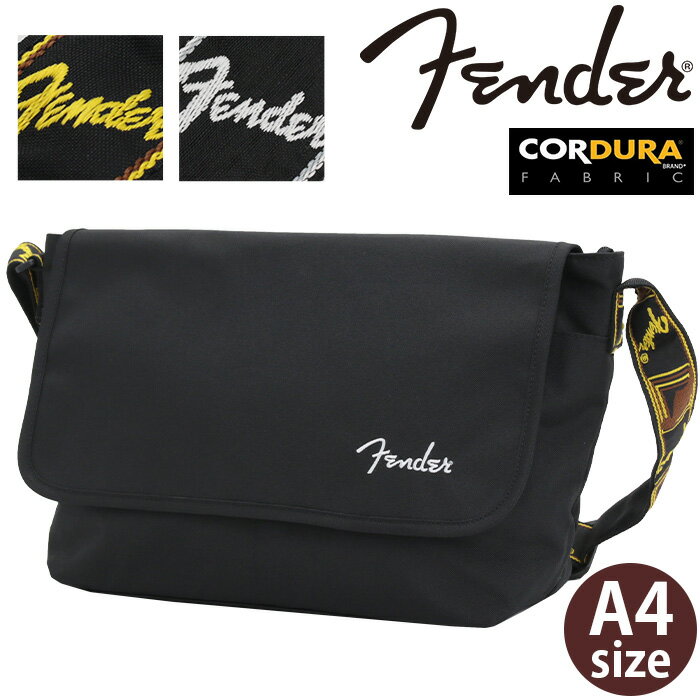 乐天商城 - フェンダー ショルダーバッグ Fender フラップタイプ フラップショルダー(L) かばん バッグ 肩掛け 斜め掛け A4 丈夫 シンプル カジュアル ロゴ 大人 メンズ 男性 かっこいい お出掛け 旅行 街用 タウンユース 通勤 通学 黒 ブラック 950-6053