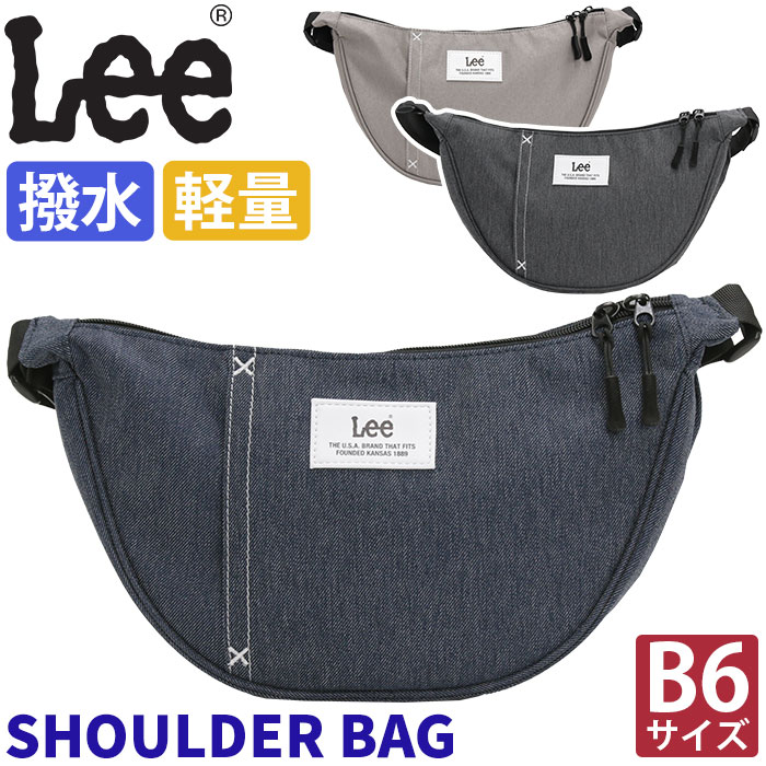 乐天商城 - リー ショルダーバッグ Lee 撥水 軽量 レディース メンズ 男女兼用 B6 通勤 通学 お出かけ レジャー 普段使い 大人気 有名 コンパクト 小さめ 小さい 軽い 軽め 斜め掛け 肩掛け ワンショルダー かばん 鞄 デニム調 ミカヅキガタショルダー 320-1332