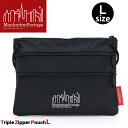 ManhattanPortage マンハッタンポーテージ 正規品 TRIPLE ZIPPER POUCH L トリプルジッパーポーチ サコッシュバッグ ショルダ...