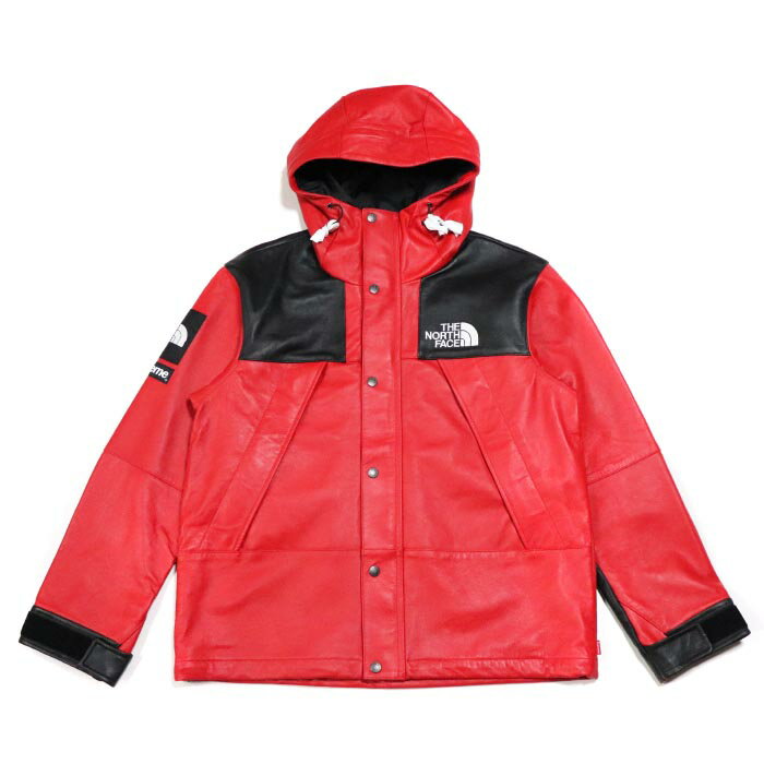 Supreme × The North Face /シュプリーム × ザ ノース フェイスLeather Mountain Parka /レザー マウンテン パーカー Red / レッド 赤TNF 2018AW 国内正規品 新古品【中古】