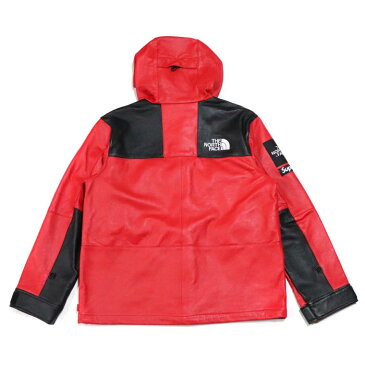 Supreme × The North Face /シュプリーム × ザ ノース フェイスLeather Mountain Parka /レザー マウンテン パーカー Red / レッド 赤TNF 2018AW 国内正規品 新古品【中古】