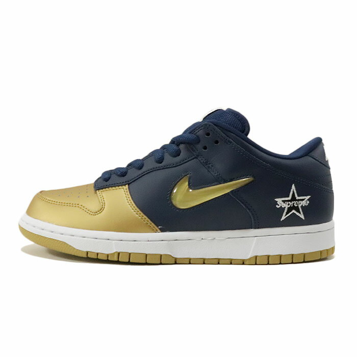 Supreme × NIKE SB / シュプリーム ナイキ エスビーDUNK LOW / ダンク ローMETALLIC GOLD/METALLIC GOLD-NAVY-WHITE【CK3480-700】2019AW 正規品 新古品【中古】