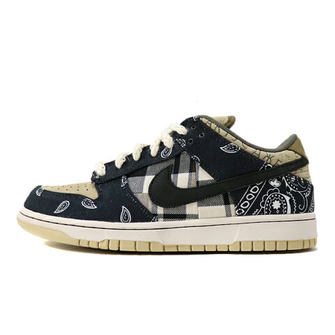 TRAVIS SCOTT × NIKE SB / トラビス・スコット × ナイキ エスビーDUNK LOW PRO PRM QS /ダンク ロウ BLACK/BLACK/PARACHUTE BEIGE/PETRA BROWN【CT5053-001】2020 CACTUS JACK 国内正規品 新古品【中古】