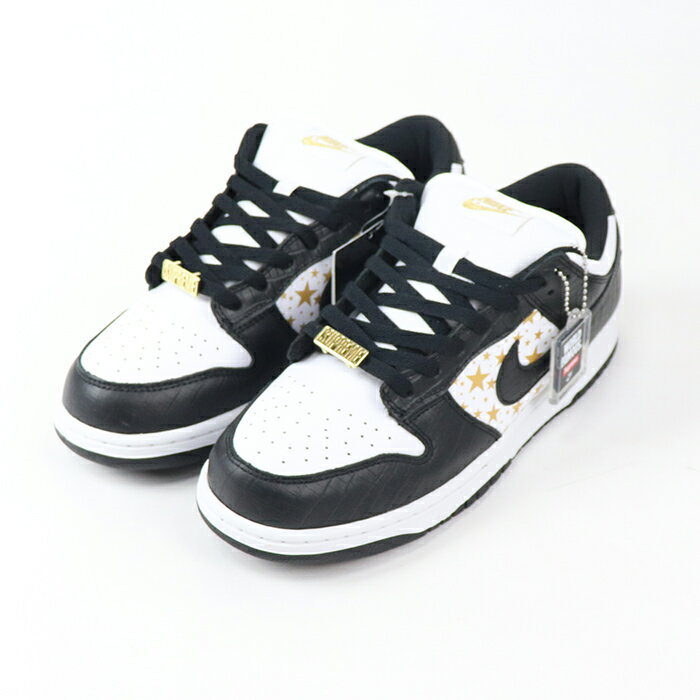 2021SS Supreme × Nike SB Dunk Low / ダンク ロウ Black Stars / ブラック スター 黒【DH3228-102】国内正規品 新古品【中古】