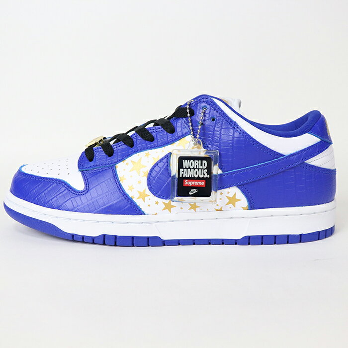 2021SS Supreme × Nike SB Dunk Low / ダンク ロウ Blue Stars / ブルー スター 青【DH3228-100】正規品 新古品【中古】