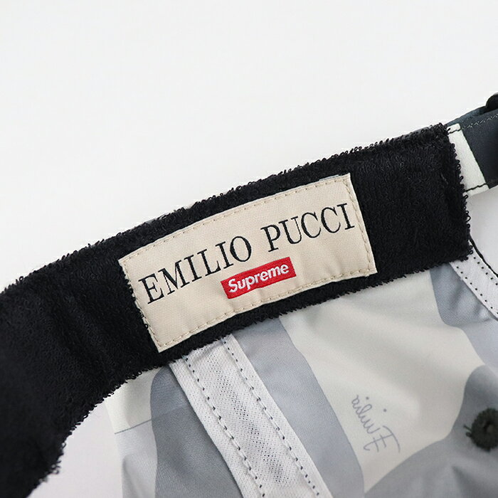 2021SSSupremexEmilioPucci/シュプリームエミリオプッチ6-PanelBlack/6パネルブラック黒2021SSCapキャップ国内正規品新古品【中古】
