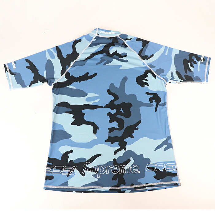 2021SS Supreme x Cressi / シュプリーム クレッシィRush Guard Blue Camo/ ラッシュ ガード ブルー カモ 青 迷彩国内正規品 新古品【中古】