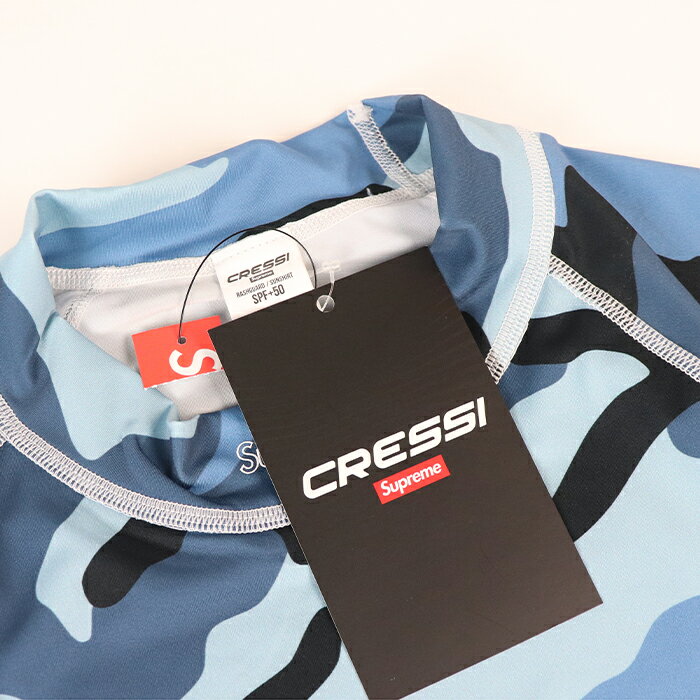 2021SS Supreme x Cressi / シュプリーム クレッシィRush Guard Blue Camo/ ラッシュ ガード ブルー カモ 青 迷彩国内正規品 新古品【中古】