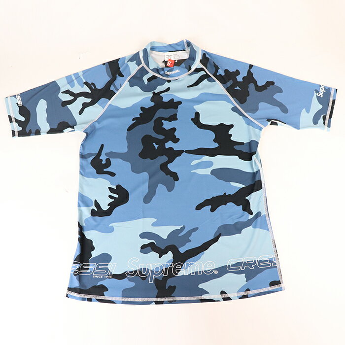 2021SS Supreme x Cressi / シュプリーム クレッシィRush Guard Blue Camo/ ラッシュ ガード ブルー カモ 青 迷彩国内正規品 新古品【中古】