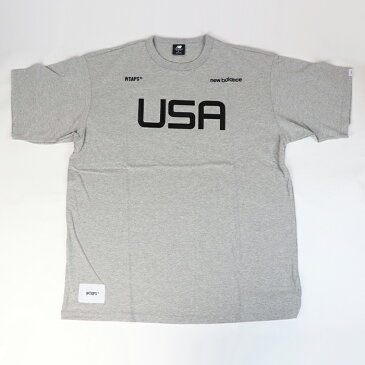 WTAPS × NEW BALANCE /ダブルタップス ニューバランスACADEMY / SS / COTTON. NEW BALANCE /アカデミー コットン Tシャツ 半袖Gray / グレー2021AW 国内正規品 新古品【中古】