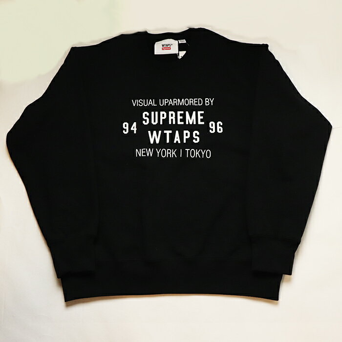 2021FW Supreme × WTAPS /シュプリーム ダブルタップスCrewneck / クルーネック スウェットBlack / ブラック 黒2021AW 国内正規品 新古品【中古】