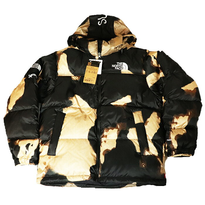 Supreme × The North Face /シュプリーム × ザ ノース フェイスBleached Denim Print Nuptse Jacket /ブリーチド デニム プリント ヌプシ ジャケットBlack / ブラック 黒2021AW TNF ダウン 国内正規品新古品【中古】