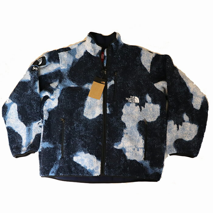 メンズファッション, コート・ジャケット Supreme The North Face Bleached Denim Print Fleece Jacket Indigo 2021AW TNF 